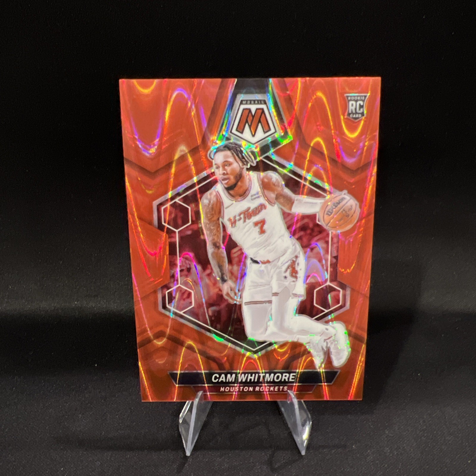 2023-24 Panini Mosaic - Rookies Cam Whitmore #217 Red Seismic Prizm /299 (RC)
