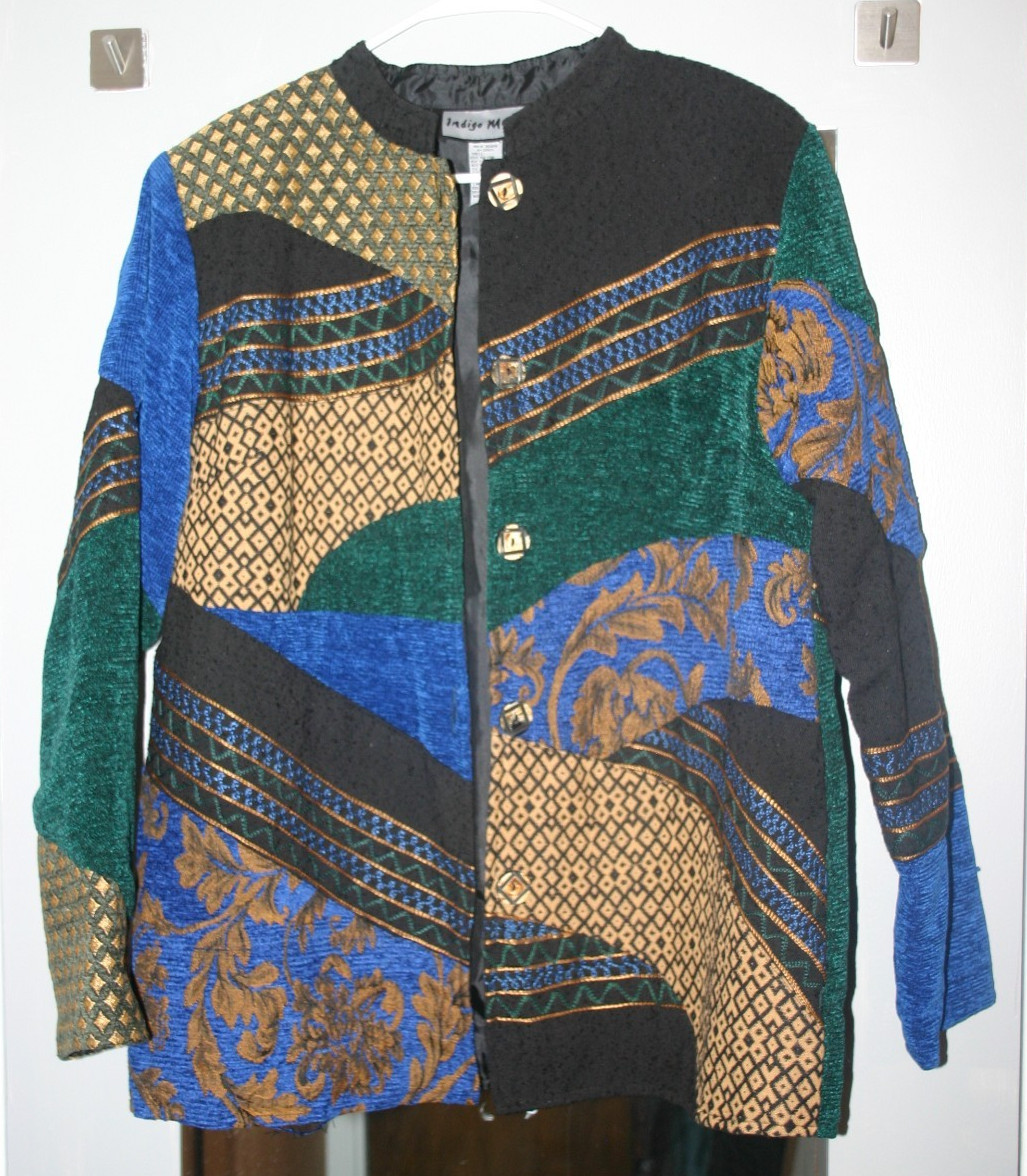 Indigo Moon Multi-colored Patchwork Tapestry Ladi… - image 5