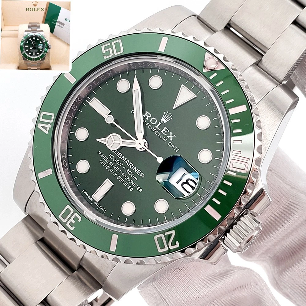 2016 Rolex Submariner "Hulk" Green 40mm Steel Watch 116610LV Box Papers