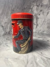 Vintage Churchill's of London England Red Post Money Box tin coin box