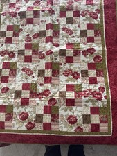 Handmade Patchwork Colorful Quilt 48 X 38 - Two Sided Color Pattern