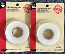 Lot Of 2 STITCH WITCHERY FUSIBLE BONDING WEB WHITE REG WGHT 20YD Each