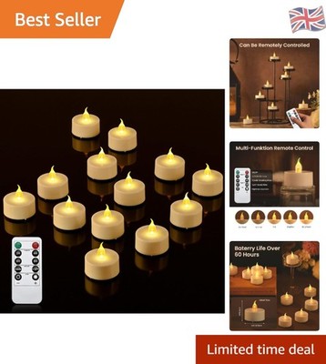 Batteriebetriebenes LED Teelichter Set - 12-teilig, Timer & Fernbedienung für jederzeit Ambiente