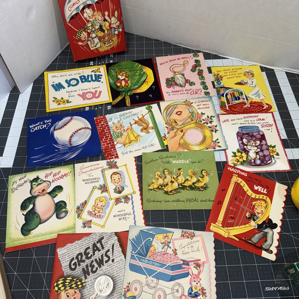 Vintage Comics in Action 14 Greeting Cards Original to the Box 3D