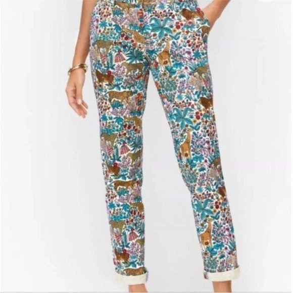 Talbots Pants Tropical Safari  Relaxed Chino Ankle Length Size 2 - Image 3 of 4