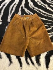 Vintage Dont Stop Shorts Leather High Waisted Pleated Front Mom Shorts 7/8 B5
