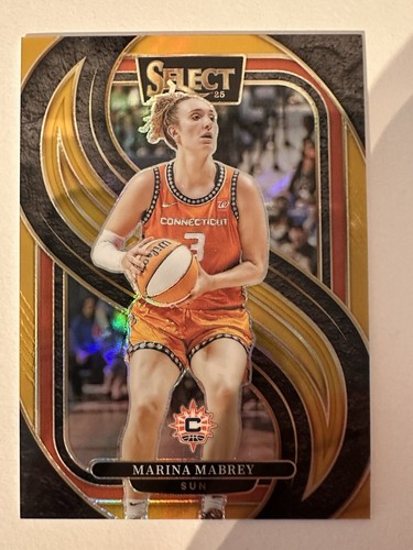2025-26 Panini WNBA Select Marina Mabrey Tempo Sun #/10 Gold Prizm Premier