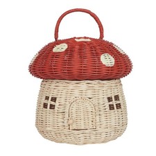 Handmade Rattan Mushroom-Shaped Storage Basket- Cute Handmade Handcrafted8041