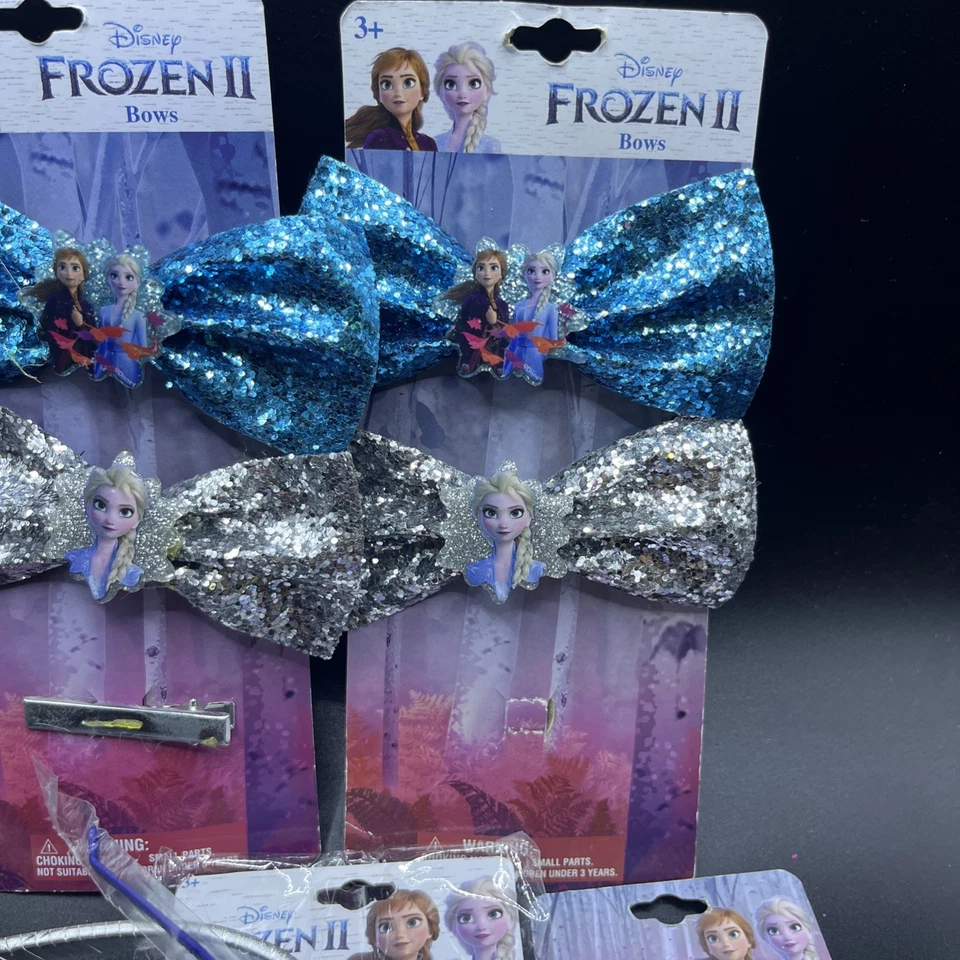 Lote Mixto De Accesorios Para El Cabello Frozen II, Clips Scrunchies, Lazos, Joya Imperfecta Foto 3 de 4