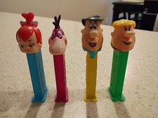 Lot of 4 Pez Flintstones Fred, Barney, Pebbles, & Dino