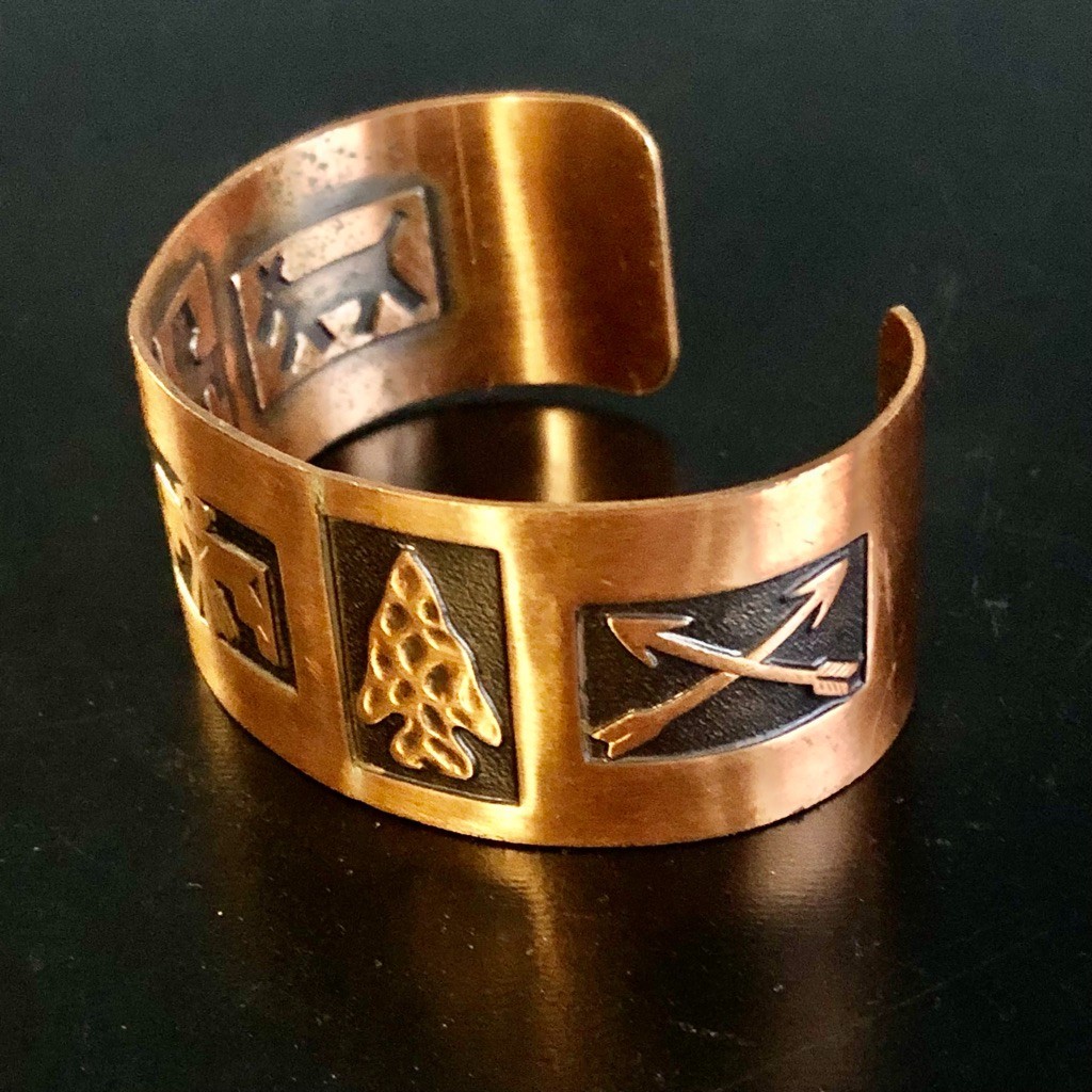 VTG Solid Copper CUFF BRACELET 2.25"Southwest Nat… - image 8