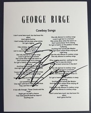 GEORGE BIRGE SIGNED LYRIC SHEET COUNTRY COWBOY SONGS AUTOGRAPH AUTHENTIC COA