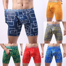 Male Underwear Mens Sleepwear Briefs Hot Pants Ice Silk Lingerie Panties