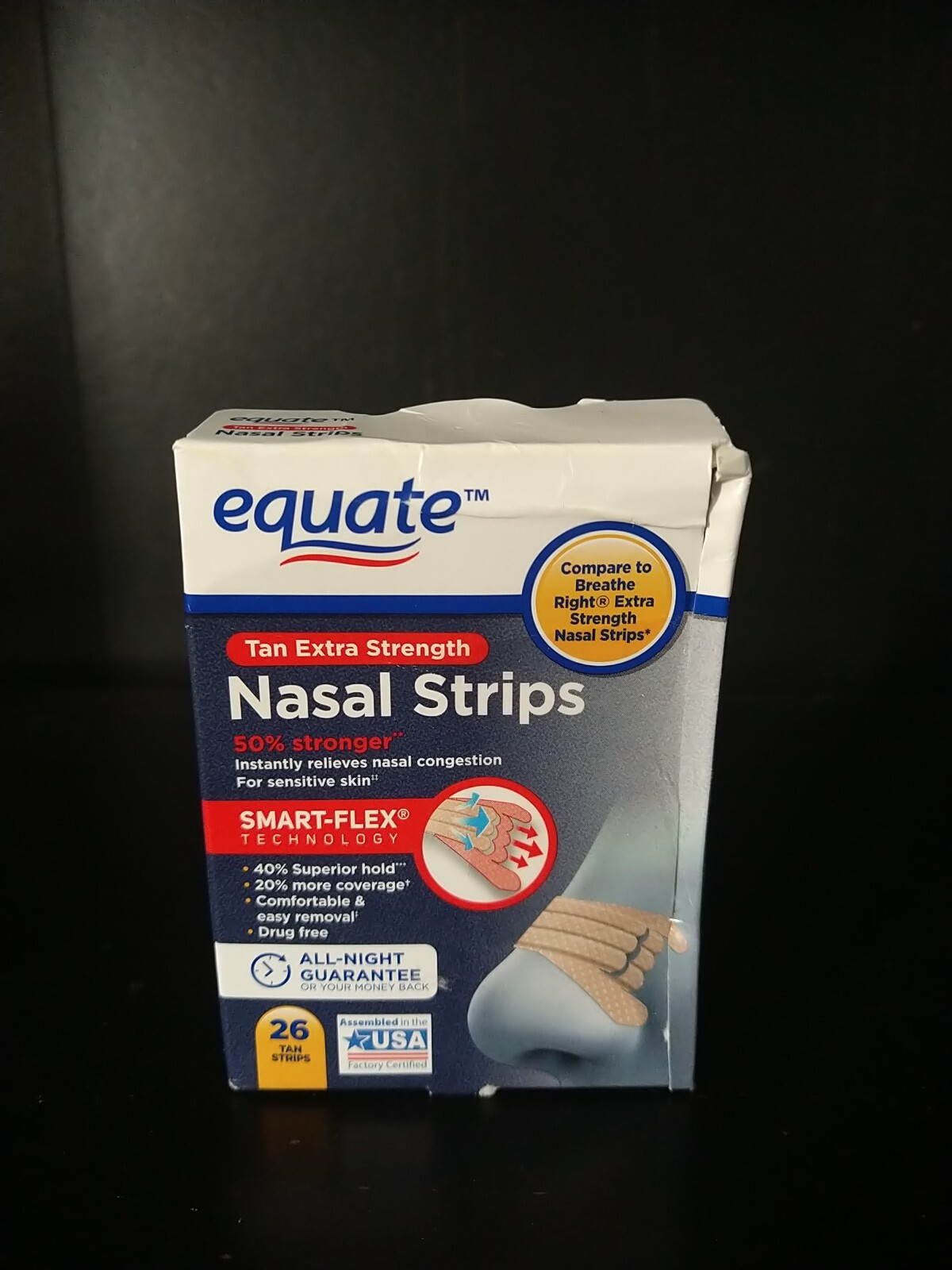 Equate Extra Strength Nasal Strips 26 Count New Unopened Free Shipping