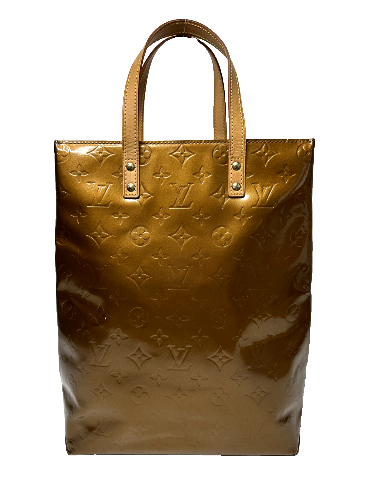 Louis Vuitton Monogram Vernis Reade MM M91143 Womens Handbag in Bronze-image