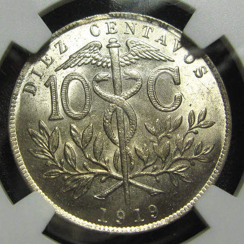 1919 Bolivia 10 Cents, NGC MS 65