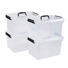 Cand 4-Pack 10 L Plastic Latching Storage Bin...