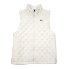 Nike Women's Aerolayer Running Gilet Vest Full Zip w/ Side Pockets Beige Size XS