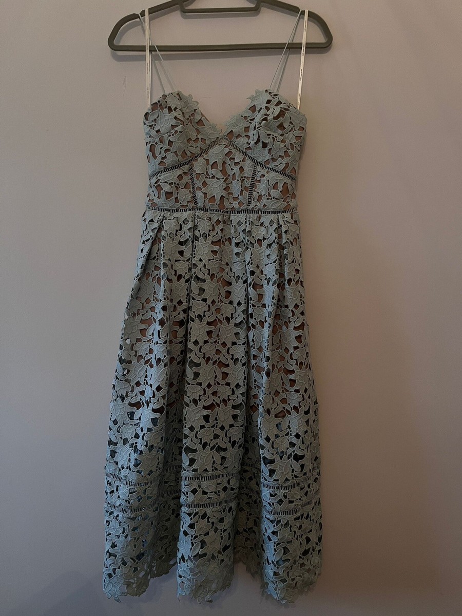 knee length dresses for ladies Reiss Soft Mint Green Lark Lace Overlay Dress UK 12 US 8 EU 40 RRP £190 main image 1