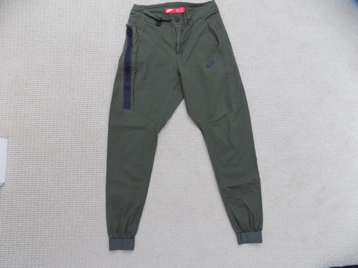 MENS 28 S SMALL NIKE TECH WOVEN BONDED JOGGER PANTS CARGO GREEN 823363 325