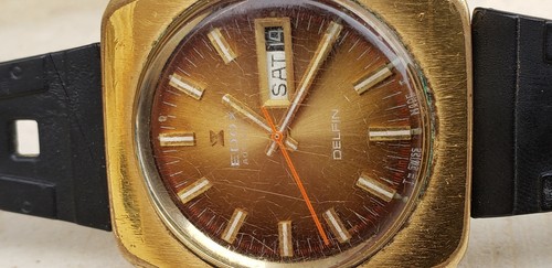 VINTAGE EDOX DELFIN DAY DATE AUTOMATIC MENS WATCH - Picture 2 of 10