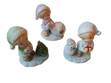 Set Of 3 Vintage Homeco Children In Various Winter Scenes