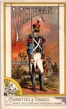 Veteran Cigarettes & Tobacco Trade Card Kinney Bros. Village Burning Military