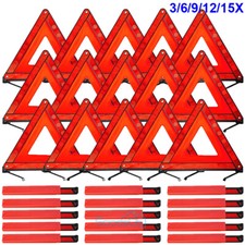 3 15x Warning Dot Approved Triangle Emergency Reflective Sign for Car Breakdown