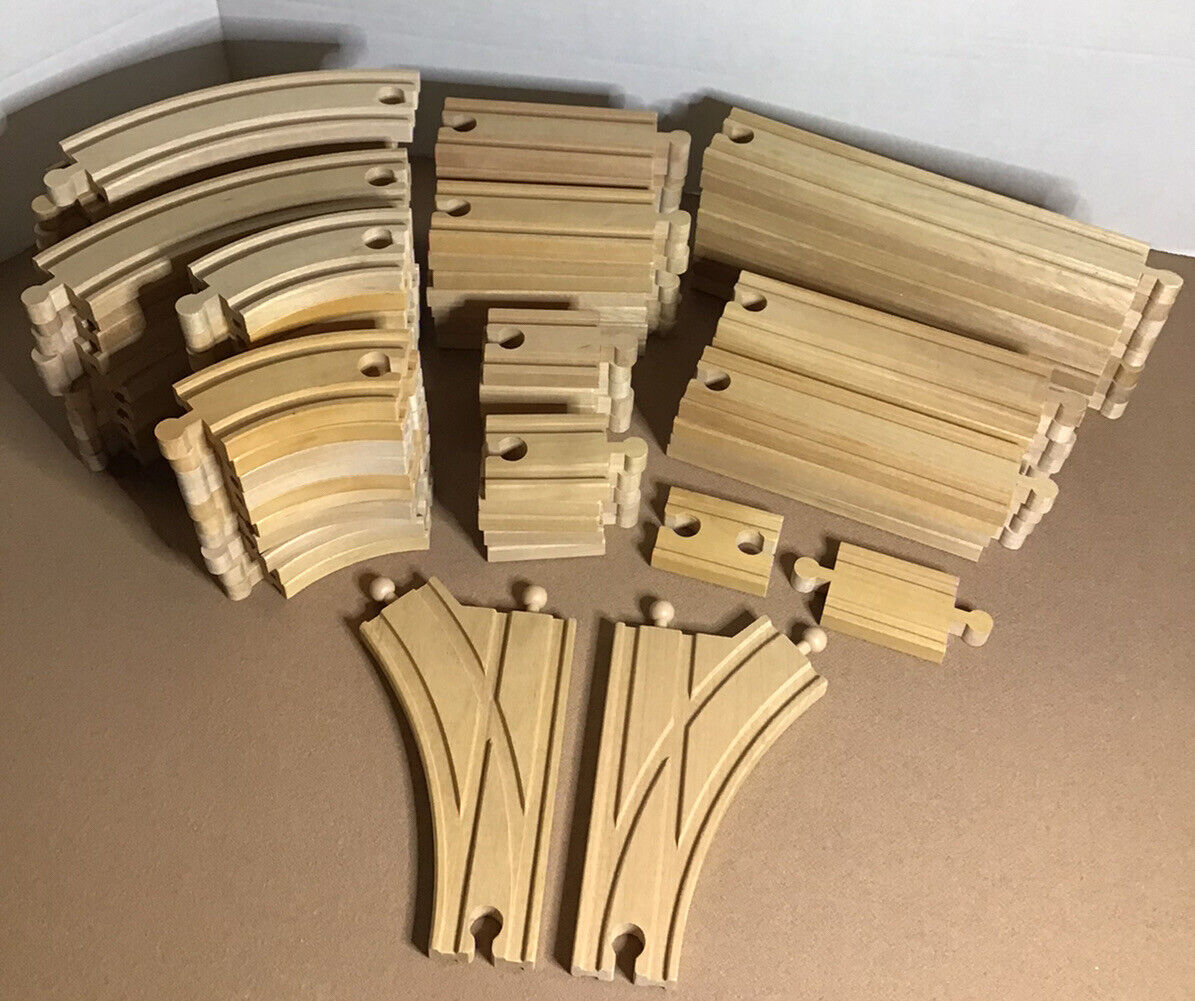 Thomas Friends Wooden Railway Brio Compatible Curve Straight Switch Lot (87)