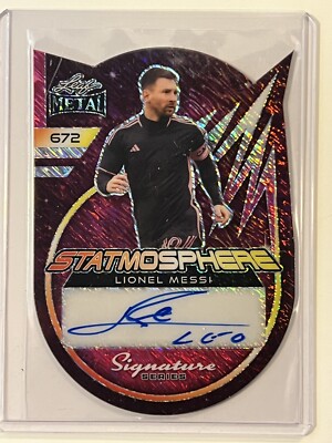 2024 Leaf Metal Miami FC Lionel Messi Auto - Die Cut Pink Shimmer True #d 1/1
