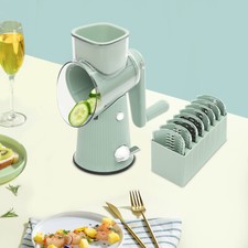 3 In 1 Vegetable Fruit Slicer Cutter Shredder Food Manual Rotary Grater Chopper