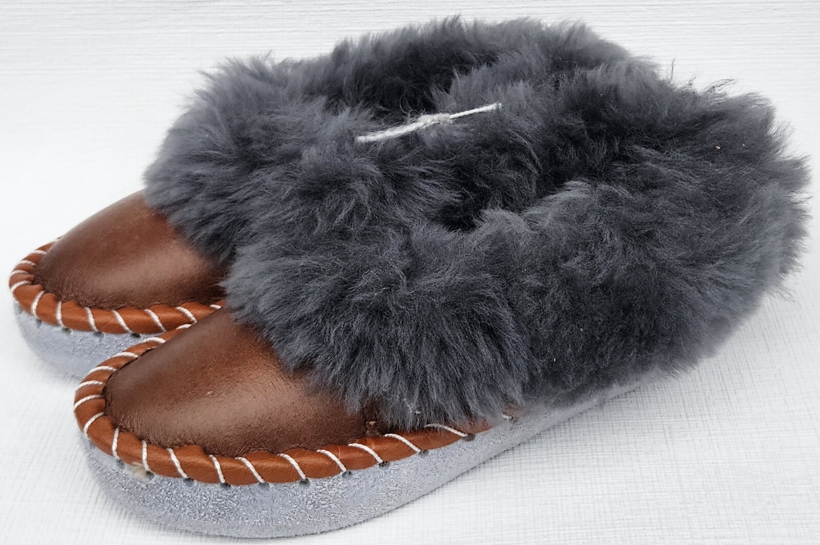 APL PELLICCIA DI AGNELLO PANTOFOLE CALDE taglia 32 NUOVE pelle di pecora pelle fatte a mano (3.24)