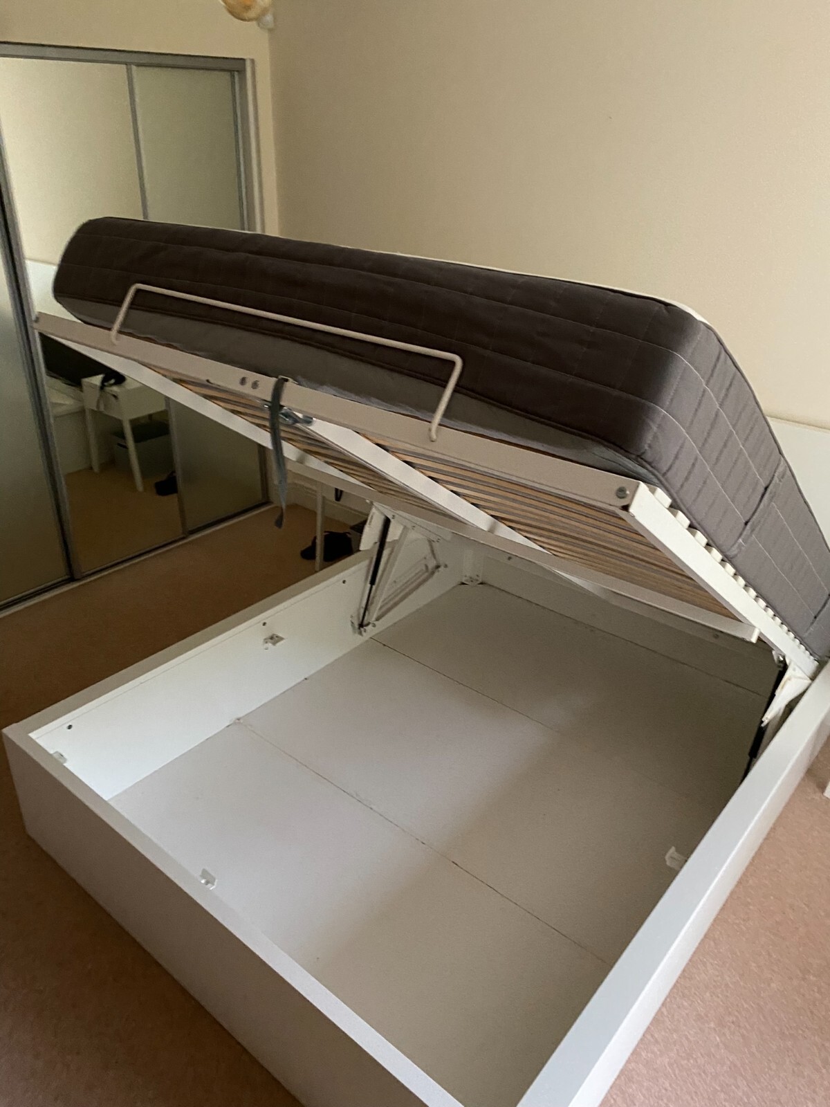 Ikea Malm Ottoman double bed with Hovag mattress eBay