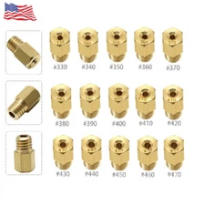 15Pcs Carburetor Main Jets for Mikuni VM TM Carb #330-#470 Power Jet Motorcycle