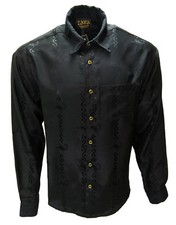 Camisa Jackard Sólida Manga Larga Diseño Escorpión Hecha en EE. UU. Camisa Vaquera Western