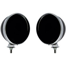7 Black Dietz Headlight Lamp Bucket Housing W Chrome Rim Wiring Hot Rod Pair