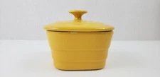 Pier One  Stoneware Sugar Bowl Square Yellow 