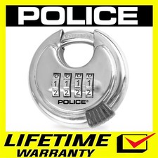 POLICE Combination Lock Heavy Duty Anti Rust Stainless Steel Keyless Padlock