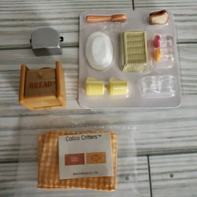 New Calico Critters Accessories Lot - Placemats Bread Box Jelly Kitchen Items