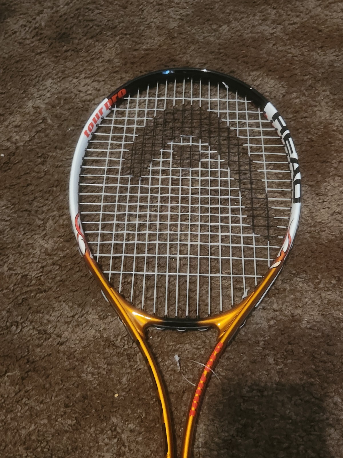 Tennis Racket With Flames Head Tour Pro Gold Fire Flames Tennis Racquet Racket 4-1/4