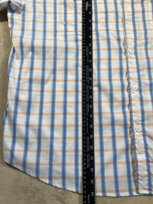 Columbia Super Tamiami Chemise Homme Large Bleu Blanc Plaid PFG Omni