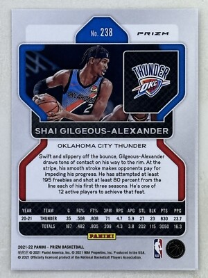 Shai Gilgeous-Alexander 2021-22 Panini Prizm Silver Prizm #238 NBA