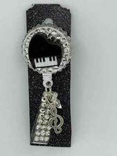 New Bling Piano Retractable ID Badge Handmade Clip On