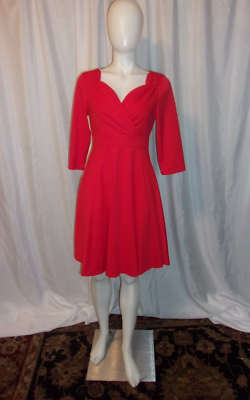 GRACE KARIN Women's Red 3/4 Sleeve Fit & Flare Empire Waist Dress SIZE S |  eBay