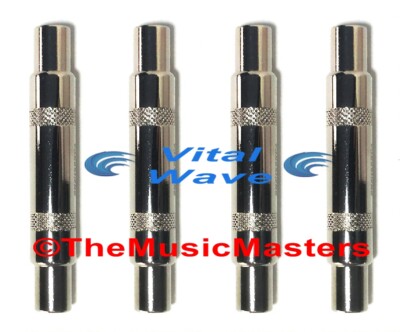 (4) 1/4'' CABLE COUPLER Splice Dual Jack Instrument Cable Cord Connectors VWLTW