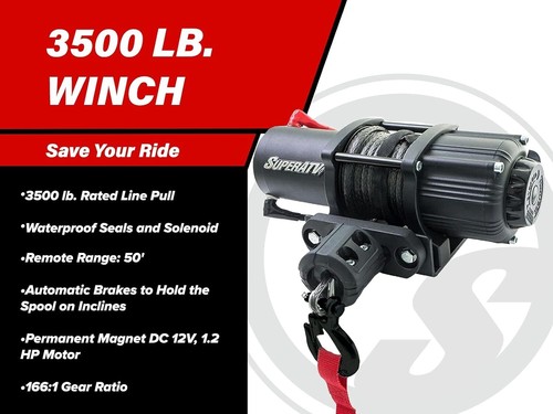 3500 lb. Synthetic Rope ATV Winch -With Wireless Remote by SuperATV - WN-3500 - Picture 6 of 6