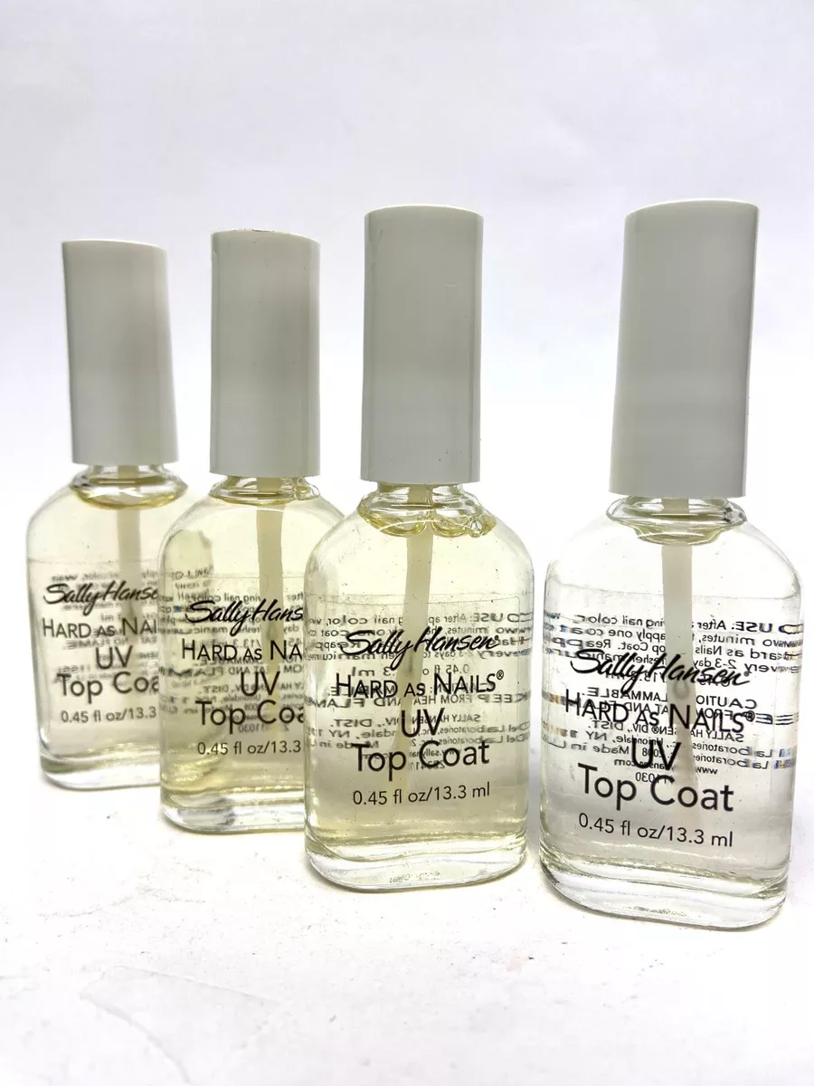 4 sally hansen hard as nail top coat uv 0.45oz scuffed bottle | eBay