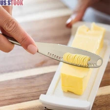 2× Butter Spreader Knife Stainless Steel Cheese Spreader Cold Hard Butter Cutte