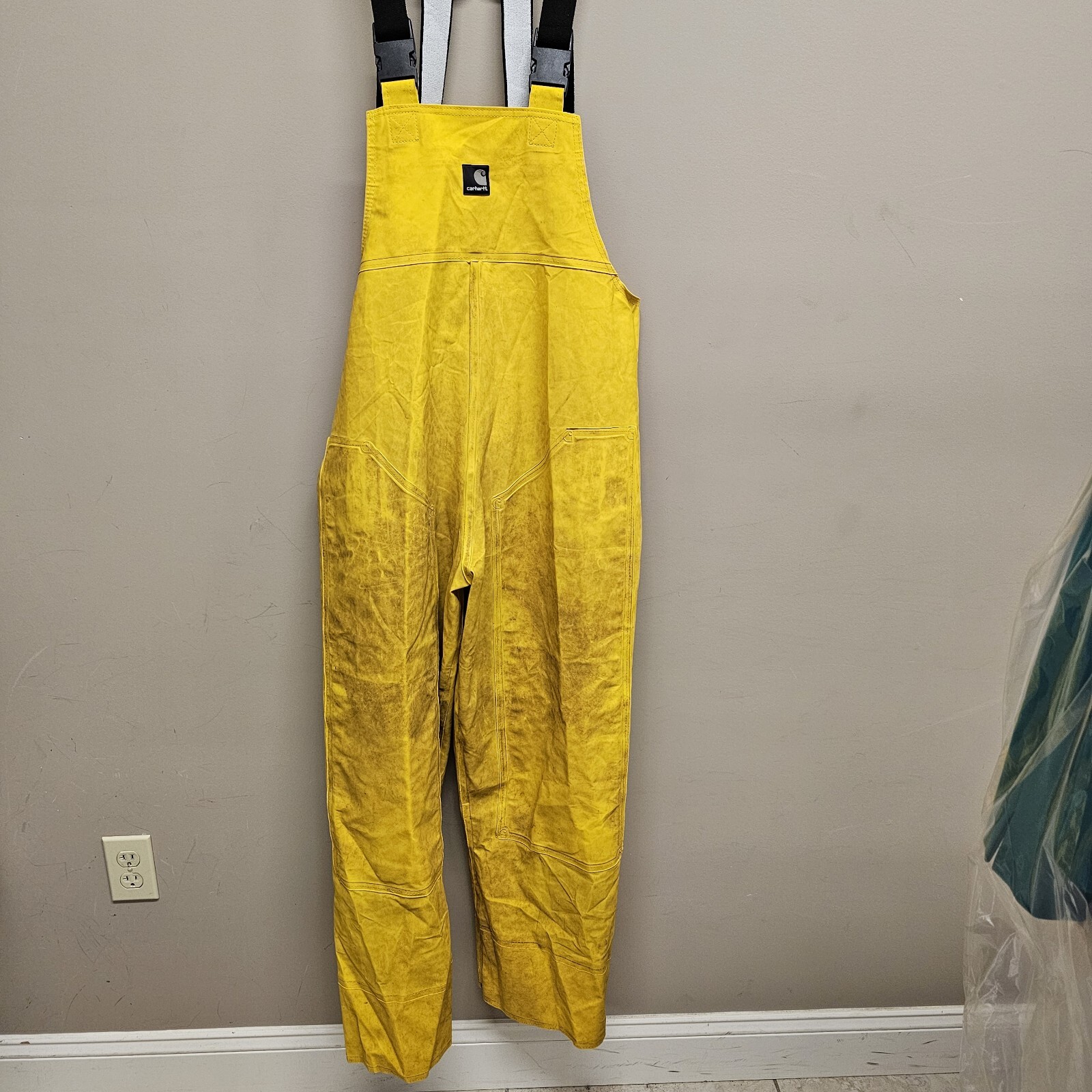 Mens Carhartt Waterproof Overalls Medium Regular R39YLW Fishing Work eBay