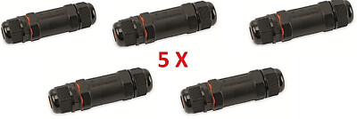 5 x CABLE CONNECTOR 5 PIN WATERPROOF OUTDOOR IP68 SOCKET 450V German Dealer